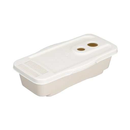 シービージャパン 電子レンジ パスタ容器 4人前 アイボリー 湯切り穴付き パスタ レンジで簡単調理パスタ atomico