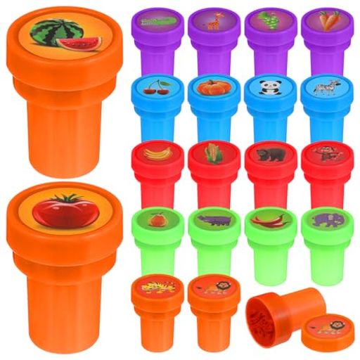 OUNONAスタンプミニ可愛い動物果物子供用プレゼント手帳スケジュール装飾用小さい20個セットプラスチッ..