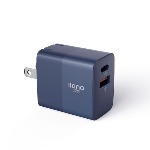 llano30WPD充電器TypeC急速充電器iPhone14充電器(SuperSi搭載/2ポートUSB-A&USB-C/折り畳み式小型急速充電器)【PD3.0対応/QC3.0対応/PPS規格対応/PSE技術基準適合】