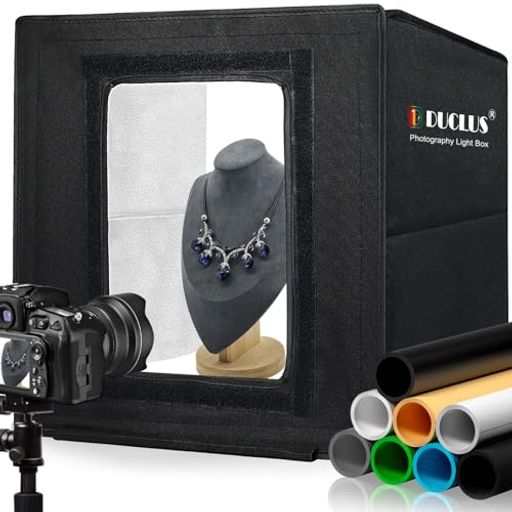 DUCLUS撮影ボックス40CM撮影ブース折りたたみ、LIGHTBOX簡易写真スタジオ調光可能な160個のLEDライト、8枚背景商品撮影用キット DUCLUS撮影ボックス40CM撮影ブース折りたたみ、LIGHTBOX簡易写真スタジオ調光可能な160個のLEDライト、8枚背景商品撮影用キット