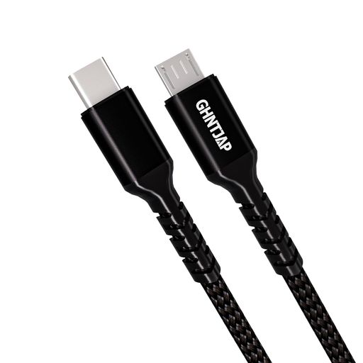 GHNTJAP Micro USB Type-C ケーブル 1M USB C to Micro USB OTGケーブル マイクロusb タイプc データ転送 高速充電 MacBook/Pixel/Galaxyその他のAndroidデバイスに対応 ブラック