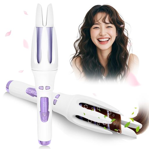 自動ヘアアイロンカールアイロン32mm4段温度調節160°C~220°Cヘアアイロンウェーブアイロン海外対応やけど防止痛まない日本語取扱説明書付き