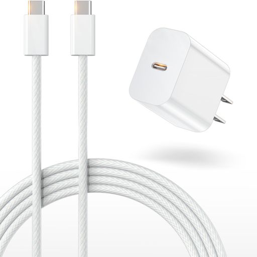 IPHONE充電器TYPE-C20W「純正編み込み式充電ケーブル付き」急速充電器安全で低温タイプC充電器GAN採用USBCPD充電器スマホ軽くてコンパクトアイフォン最適な小型携帯充電器外出や旅行に