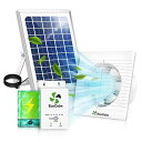 ecoCalmソ一ラ一換気扇10cmチ排気ファンソーラー扇風機両面太陽光パネル発電&バッテリー付き充電ソーラーファン鶏小屋ペットハウス物置用逆流防止バルブ付き