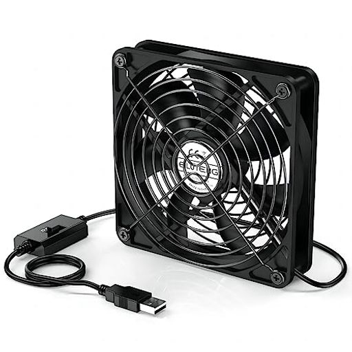 ELUTENG USB Fan 12cm Cooling Fan Powerful 1500RPM USB Fan 5V Quiet 3-Speed ​​Adjustment Slim 7 Blades Long Life Compatible with Desktop PC Game Consoles Routers etc. USBfan12cm