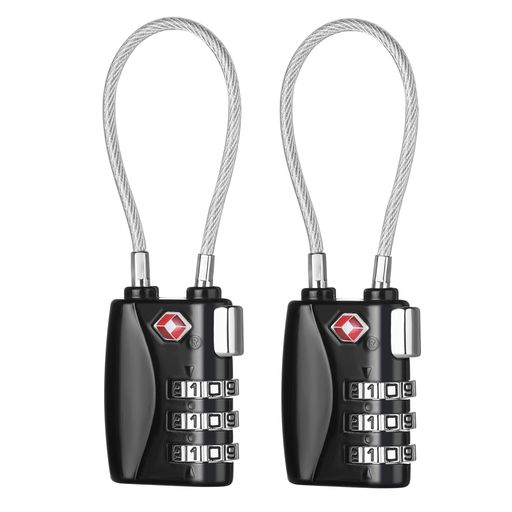 ZHEGETSAワイヤーロック旅行ダイヤル式ワイヤーロック暗証番号荷物、スーツケース、バックパック用