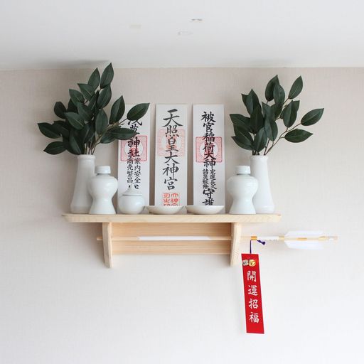 神棚御札立て壁掛けモダン45x12x12cm壁掛け用神札立(神棚)神棚祖霊舎一社三社神道祭事神様神札便利グッズKTJP-KAMI45x12x12