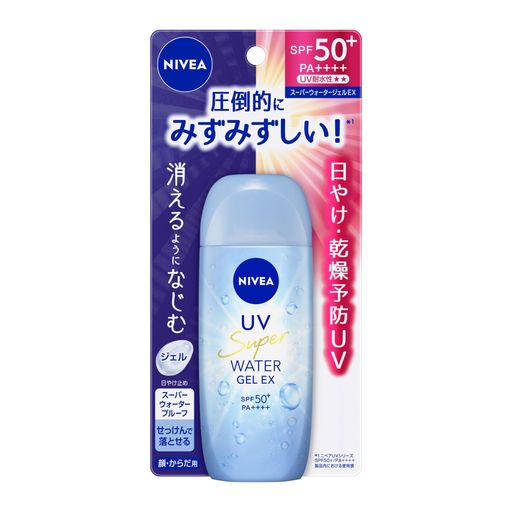 SPF50+/PA+++、広域スペクトルUVA/UVB保護、簡単に塗布できるゲル配合。 日やけ・乾燥予防UV。SPF50+/PA++++