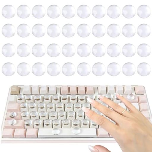 EsiFare長い爪用キーボード隆起ステッカー【64個】透明度が高いネイルアートタイピング爪の保護器クリ..