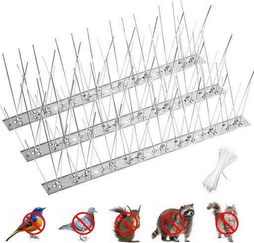 鳥避け鳩よけステンレス製鳩よけグッズ25cmx10個(250cm)セットベランダ・屋上・窓枠用フン害防止/景観..
