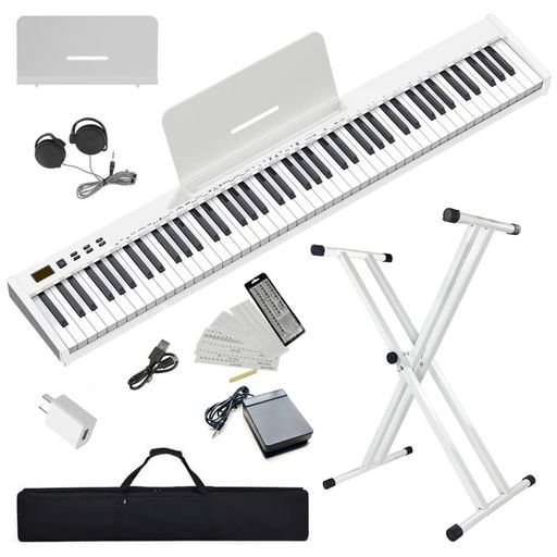【ピアノスタンドセット】ニコマクNikoMaku電子ピアノ88鍵盤SWAN-S日本語表記MIDI対応コンパクト軽量スリムデザイン充電型初心者スタンドソフトケースペダル練習用イヤホン鍵盤シール日本…