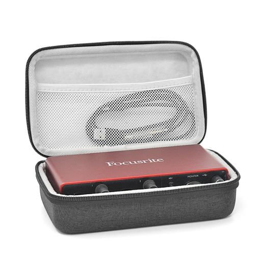 Musiinサウンドカードキャリングケース、FocusriteScarlett2i2第3世代第3世代オーディオインターフェイスカバーに対応、内側はベルベッ..