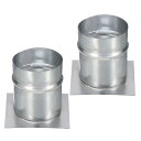 PATIKIL3”ダクトコネクタフランジ2個亜鉛メッキ鋼製エアダクト取り付けプレートドライヤーベント煙突トッププレート暖房冷房換気HVAC排気ファンベントシステム用4”x4”