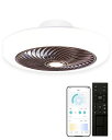 XINGMULEDシーリングファンライト屋内用天井扇風機直径52CM最大6500LM調光調色風量6階段調整静音APP遠隔操作リモコン付きブラウン