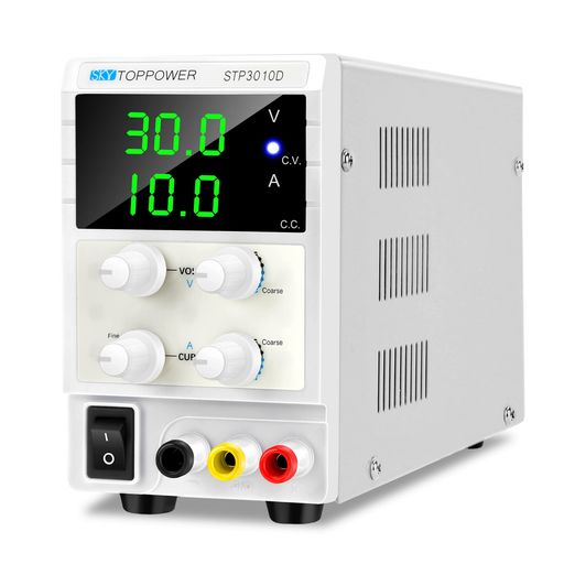 SKY TOPPOWER安定化電源 可変直流電源 0-30V 0-10A 3桁電圧電流表示 スイッチング電源 自動切替 複数の保護 STP3010D
