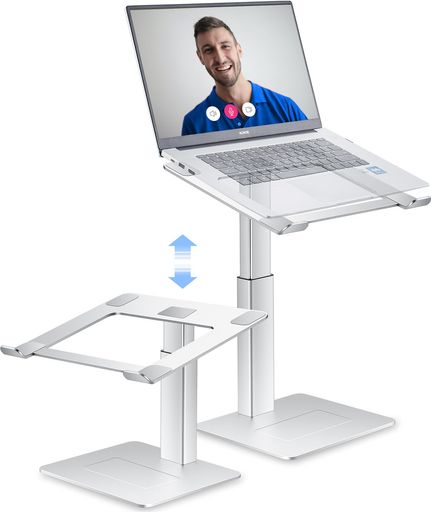 Supamirパソコンスタンド高い座る立つ両用pcスタンド高さ調整可能ノートパソコンスタンド卓上16段階20-38cm昇降式伸縮ノートpcスタンドアルミ製立ち仕事テレワークリモート授業用13-16.5イン…