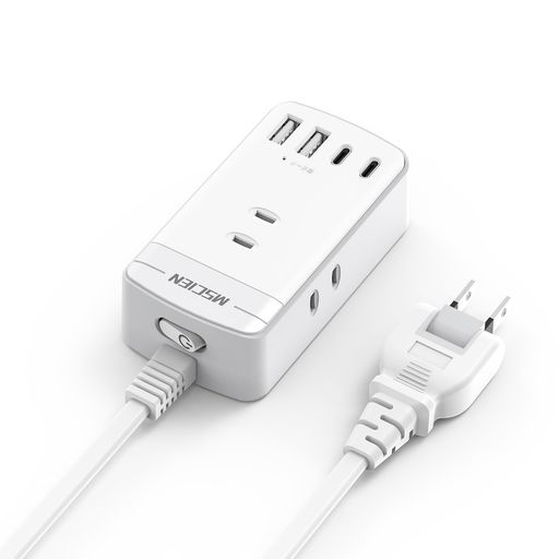 【一台七役】:3個AC差込口、2個USB-Cポートと2個USB-Aポートがある電源タップです。3面にはAC差込口が1口ずつあり、配線がスッキリです。 【スイッチ付き】:一括スイッチが付いており、接続した機器の電源を一度にオン/オフできます。 【延長コード】:延長コードを採用し、配線が便利です。 【雷ガード付き】:雷ガードを搭載しており、耐熱性に優れた素材を使用しており、使用が安心です。 【スイングプラグ・壁掛け用フック穴】:スイングプラグは180°回転できるので、狭いスペースでも配線しやすいです。壁掛け用フック穴があり、壁等の場所に掛けて使用できます。