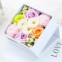 WEISHY母の日のプレゼントソープフラワー造花フラワーボックスホワイトデーお返しギフト誕生日プレゼント女性結婚祝い卒業祝い枯れない花還暦祝い退職祝い古希祝い敬...