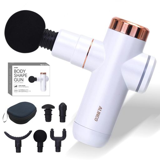 全身ケア 痛み緩和や疲労緩和 【コンパクトなのにパワフル刺激】約435gと小柄な本体ながら、最大2,800回/分のパワフルな振動がカラダの奥深くまでアプローチ。全身ケアでいつでもスッキリしたカラダで過ごせます。 【アタッチメント5種付き】ボール型/ポイント型/カーブ型/U字型/アーチ型の5種類のアタッチメント付き。アタッチメントを付け替えることで、カラダの各部位にフィットし最適なケアができます。 【6段階強度調節】使う部位やお好みに合わせて6段階での強度調節が可能です。LEVEL1(約1500回/分)~LEVEL6(約2800回/分)と細かく調節できるので、自分に合った刺激がきっと見つかります。 【便利なコードレスタイプ】いつでもどこでも場所を選ばず使えるコードレスタイプ。付属のUSBコードを差し込み約3時間で充電が完了します。仕事の合間やトレーニング後などいつでも気軽にボディケアできます。※ACアダプターは付属しておりません。