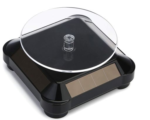 uniwinターンテーブルABS製小型ソーラー/バッテリー両用可ブラックZST-BKディスプレイ用アクセサリ