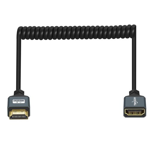 樂天商城 - HDMI延長ケーブルカール加工HDMIオス-HDMIメスケーブルストレッチスプリングケーブル4k/60Hz伸縮調節可能30cm(150cm延長対応)適格請求書発行可
