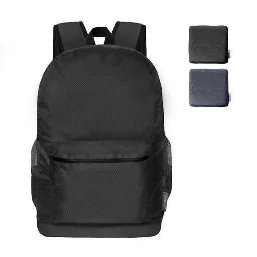 [packall]軽量バックパック折りたたみリュック撥水加工ハイキングデイパック18Lコンパクトアウトドア旅行便利グッズ(ブラック)
