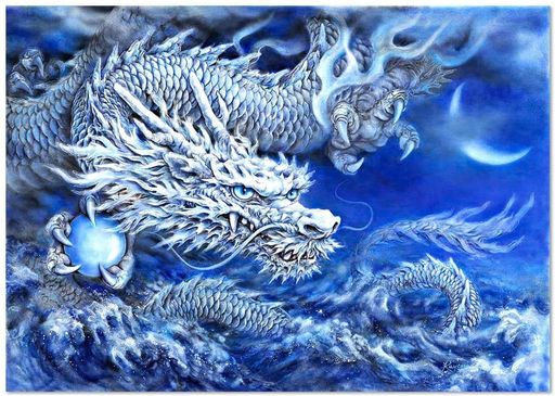 BetterSelection5Dダイヤモンド絵画キットDIYダイヤモンド刺繍絵画アート中国ドラゴンナンバーキットホームウォールデコフルドリルブルー30x40cm