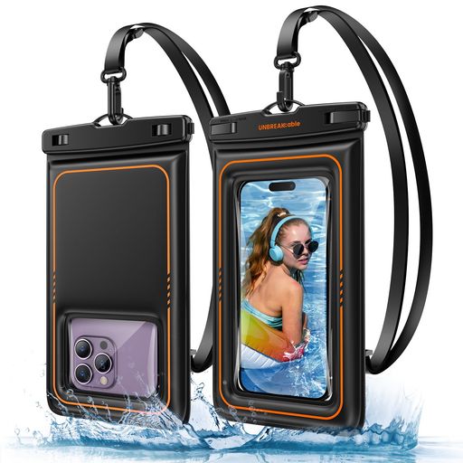 UNBREAKcable 浮遊型防水フォンポーチ2個セット、IPX8防水携帯ケース ドライバッグ カヤック/ビーチ/クルーズ旅行必需品、iPhone 16 15 Pro Max、Samsung S25 Ultra S24 S23対応 - 7インチ