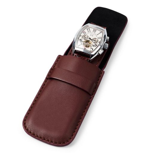 Collection Cases - Woodten腕時計収納バッグ腕時計収納クラシックPUレザー携帯用ブラウンビジネス・自宅用D05602