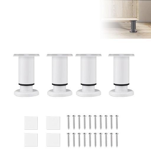テーブル脚diy家具脚さささベッド脚ソファ脚高さ調整脚(ホワイト8cm-12cm)
