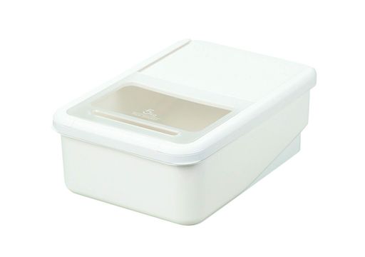製品サイズ:(約)幅25.5x奥行38x高さ13cm 製品重量:(約)0.7kg 素材・材質:本体・蓋/ポリプロピレン(耐熱温度100度・耐冷温度-20度)、スライド扉・計量カップ/ポリスチレン(耐熱温度80度・耐冷温度-20度) 容量:本体/6L、計量カップ/180ml 生産国:日本