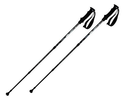 カラー:黒x銀 使用可能範囲:約950-1200mm 収納時サイズ:W50xL40xH580mm パッケージサイズ:W100xL35xH600mm 素材:シャフト/アルミ合金、グリップ/ポリプロピレン樹脂・EVA発泡 重量:約230g アクセサリー:バスケット、ポールキャップ丸型、ポールキャップブーツ型
