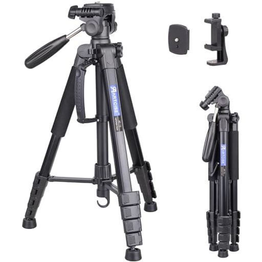 ARTCISE軽量カメラ三脚188cm5段階伸縮360°回転アルミ製スマホビデオ三脚ハンドル3Way雲台水準器搭載DSLR一眼レフビデオデジカメ対応耐荷重5キロ