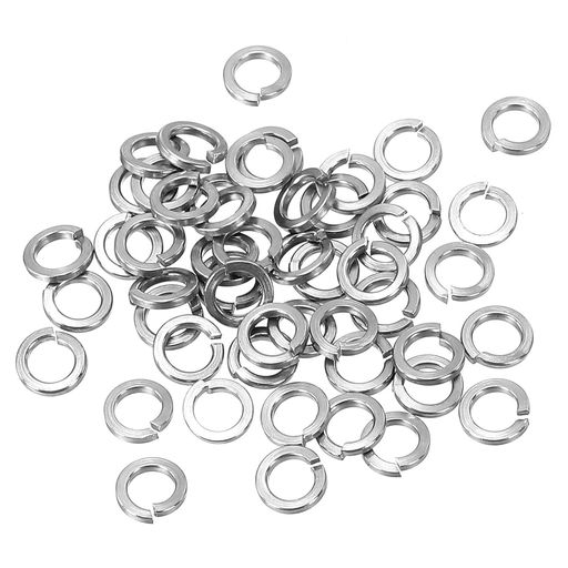 PATIKILM3スプリットロックワッシャー30個内径3mm外径5mm304ステンレス鋼ばねロックワッシャー弾性ガスケットネジボルト用シルバートーン