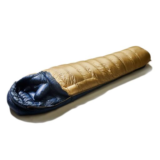 対象シーズン:冬用 生地 表/ナイロン100% 裏/ナイロン100% 平均重量 1,070g 羽毛量 670g(90/10 770フィルパワ-) 最大長 80(肩幅)x213(全長)cm 収納サイズ φ20x34cm カラー タン