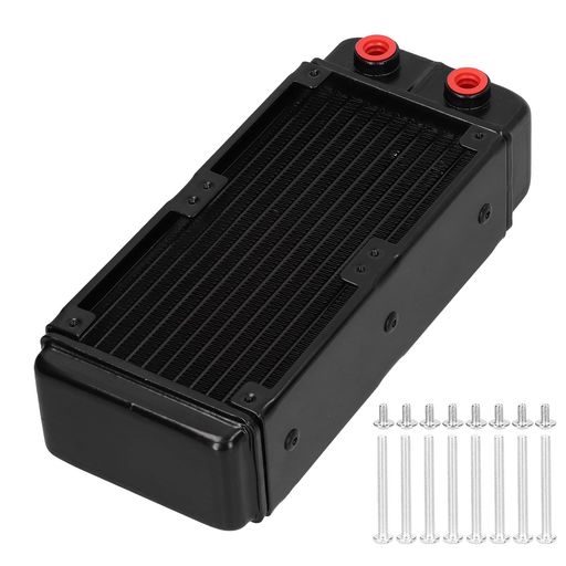 Wisoqu水冷ラジエーター、12チューブアルミニウム合金熱交換器ラジエーター、ミニ水冷キット、コンピュ..