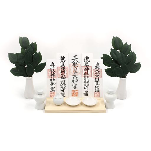 Shizuka-JP壁掛け用神札立(神棚)神棚筋斗雲浮き彫り祖霊舎三社幅18cm神道祭事神様神札便利グッズ・神具...(三社(30x18x14cm))(3)