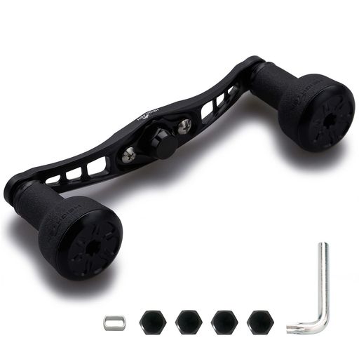HEIGHTEN120/92mmベイトリールハンドル24mmTPE製ノブ搭載シマノダイワアブガルシア通用ベイトリール用TPESeries(92mm-ブラック)(HT8801)