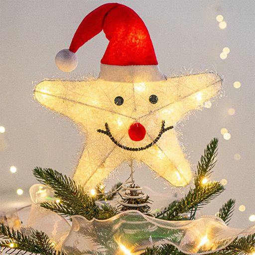 Unikatoツリートップ星LED飾りクリスマスツリートップ星ツリートップスタークリスマス25cmクリスマス飾り輝く星装飾品デコレーションスタークリスマスツリー飾り