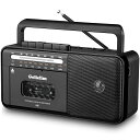 GKENIラジカセカセットプレーヤーカセットデッキ録音再生多機能ポータブルラジオ(AM/FM/SW対応)&テープレコーダーUSB/TFカード乾電池/AC電源仕様ハンドル付高齢者に向け