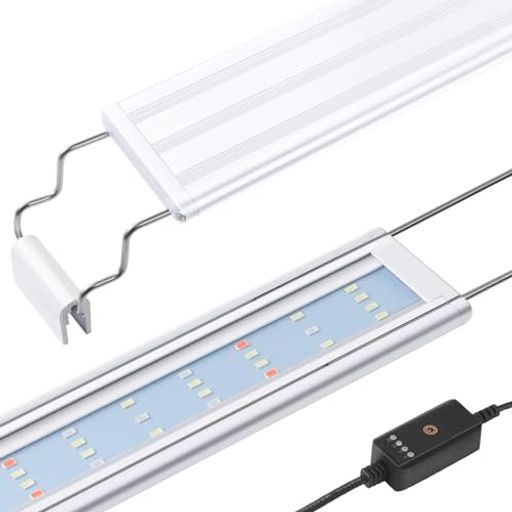 FEDOURフルスペクトル水槽照明LEDライト:タイマー付き30cm40cm60cmの高輝度水槽ライト、伸縮可能なブラ..