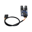 CABLECCマザーボード9ピンUSB2.0ヘッダー1〜2メス延長ケーブルHUBコネクタアダプターポートマルチプライヤ(2)