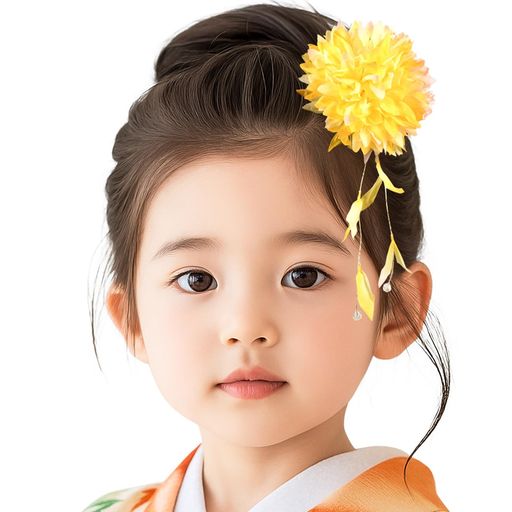Other - [OTAKUMARKET]浴衣髪飾り子供花夏祭り花火大会和装アクセサリー胡蝶蘭成人式卒業式七五三振袖着物キッズ1-2点セットクリップレディース5カラー(02イエロー単品)