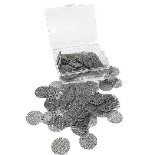 Phyxiulパイプスクリーン15mm200枚セット喫煙パイプ網ネットステンレス製収納ケースシルバー