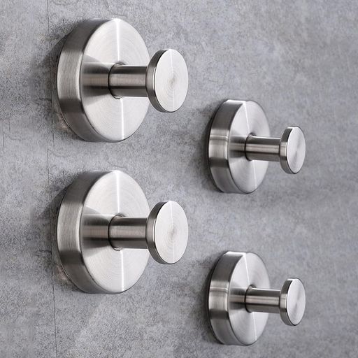 Lemfema 吸盤フック 賃貸壁掛けフック 防水ウォールフック 4個セット 直径60mm 耐荷重5kg ステンレス鋼 穴開け不要 コートフック