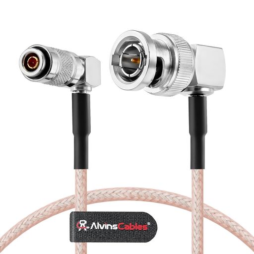Alvin’s Cables for Blackmagic DIN 1.0 2.3 Mini BNC 直角 to BNC オス 直角 75ohm RG179 HD SDI ケーブル 30cm