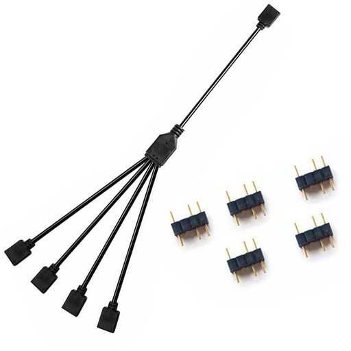 サムコス ARGBファン用電源ケーブル 5V3ピン 4分岐ケーブル 30cm LED用延長ケーブル アドレサブル ARGBヘッダーコネクタ