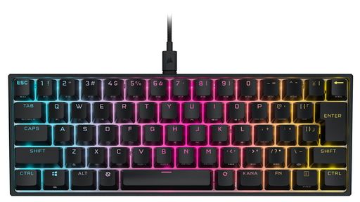 フルサイズキーボードの60%の面積に機能を満載。 CORSAIRAXONハイパープロセシングテクノロジーによる、最大8000Hzの高速動作。 全てのキーにCHERRYMXSPEEDRGBSilverメカニカルスイッチを採用。 CORSAIRiCUEソフトウェアでキーの機能割り当てやマクロ、RGBLEDのイルミネーション等を設定可能。8MBのオンボードメモリに50個のプロファイルを保存できます。 ケーブルは着脱可能で持ち運びも簡単。