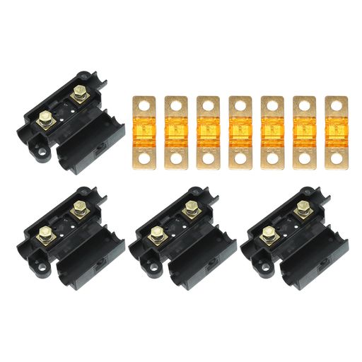 XAUTOHAUXヒューズホルダーヒューズヒューズボックスヒューズキャップ40Aヒューズキット4ANSホルダー7個の40AMPヒューズ交換用ユニバーサル車用デュアルバッテリー用