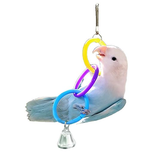 MINGTIANGH バードトイ 吊下げタイプ玩具 3つのリング 小鳥 鸚鵡 鳥類用おもちゃ 吊り下げ式 鳥用品 小型・中型鳥用 虎皮鸚鵡用おもちゃ 取り付け簡単 ランダムな色